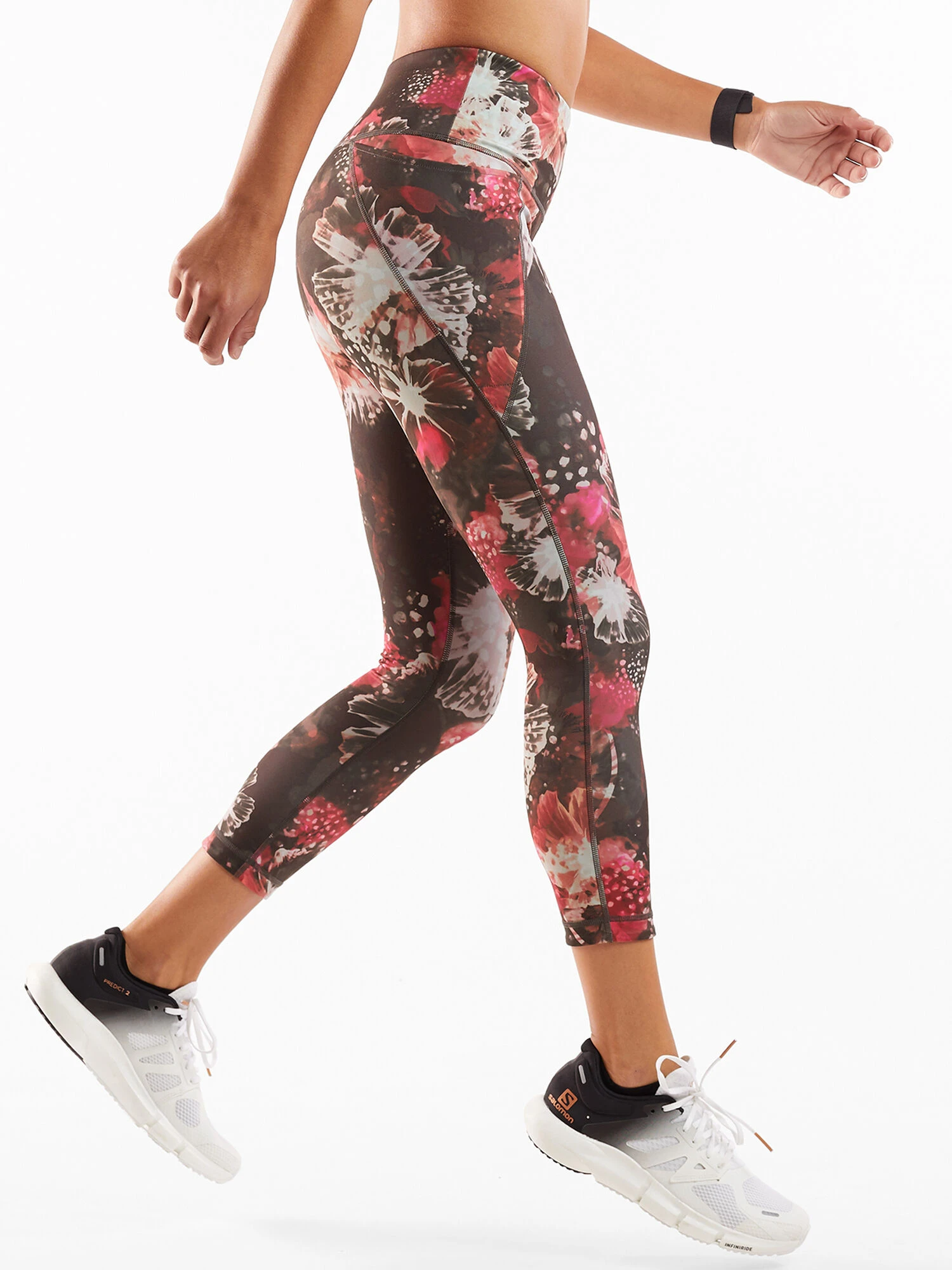 Mad Dash Reversible Crop Tights - Glacier Meadows