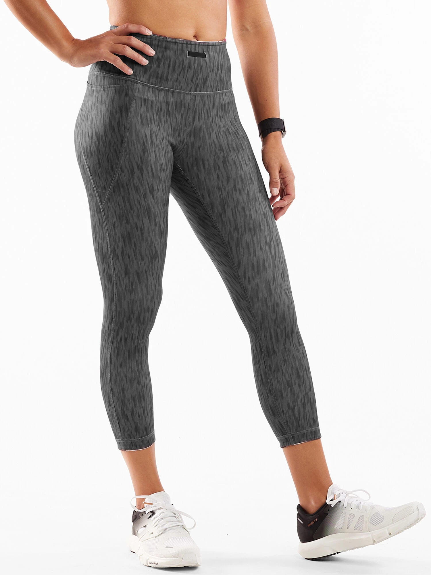 Mad Dash Reversible Crop Tights - Glacier Meadows - Image 3