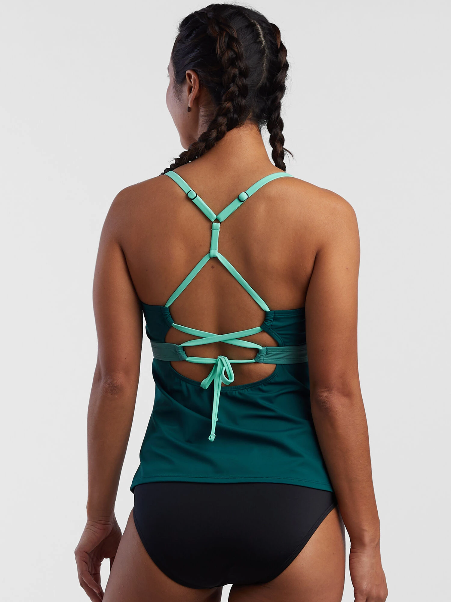 Tidal Rave Underwire Tankini Top - Colorblock - Image 3